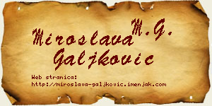 Miroslava Galjković vizit kartica